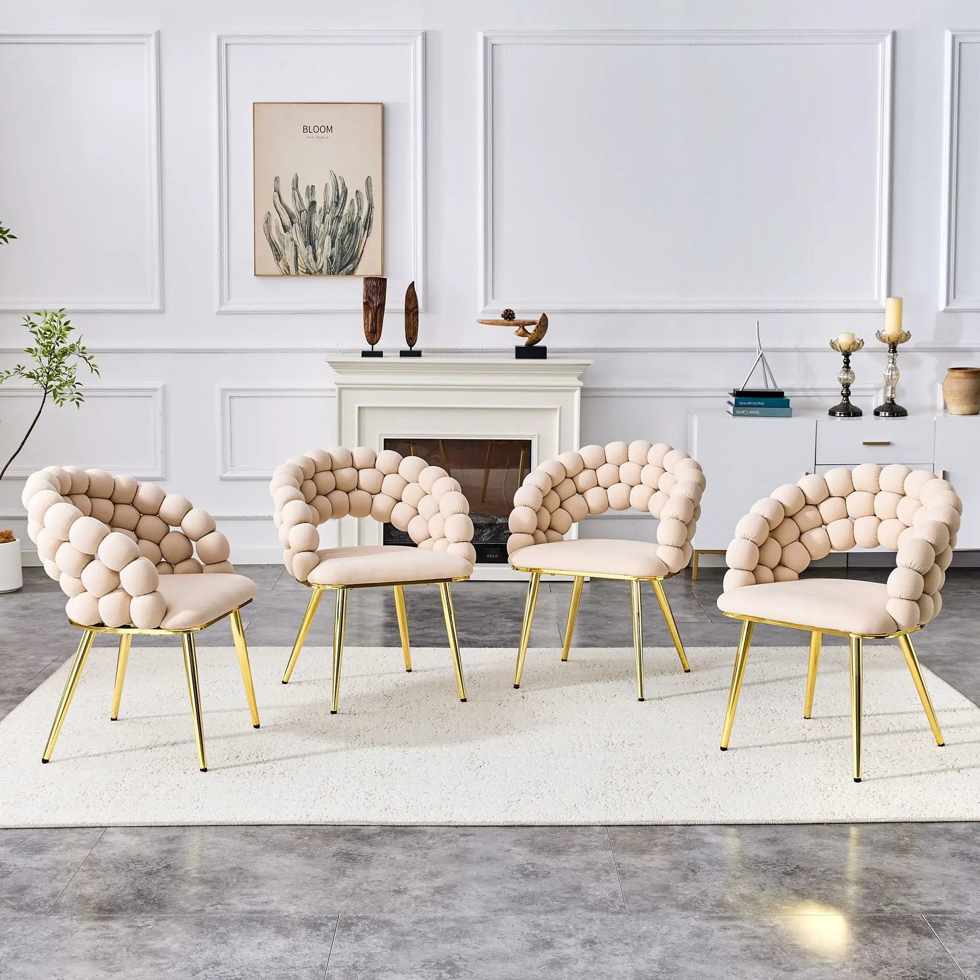 Puffy Bubble, Ball Chain Chairs For Dining Room (Set of 2) by Unique Piece Furniture