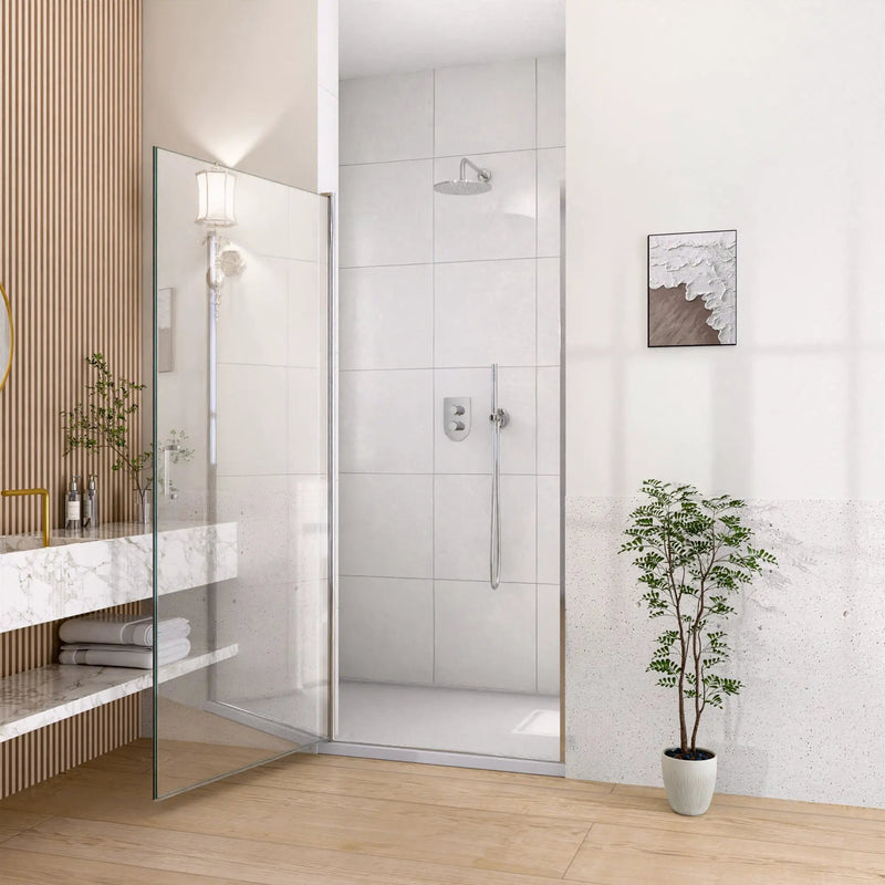 34" W x 72" H Semi-Frameless Circular Pivot Shower Door by HouseOfZazla