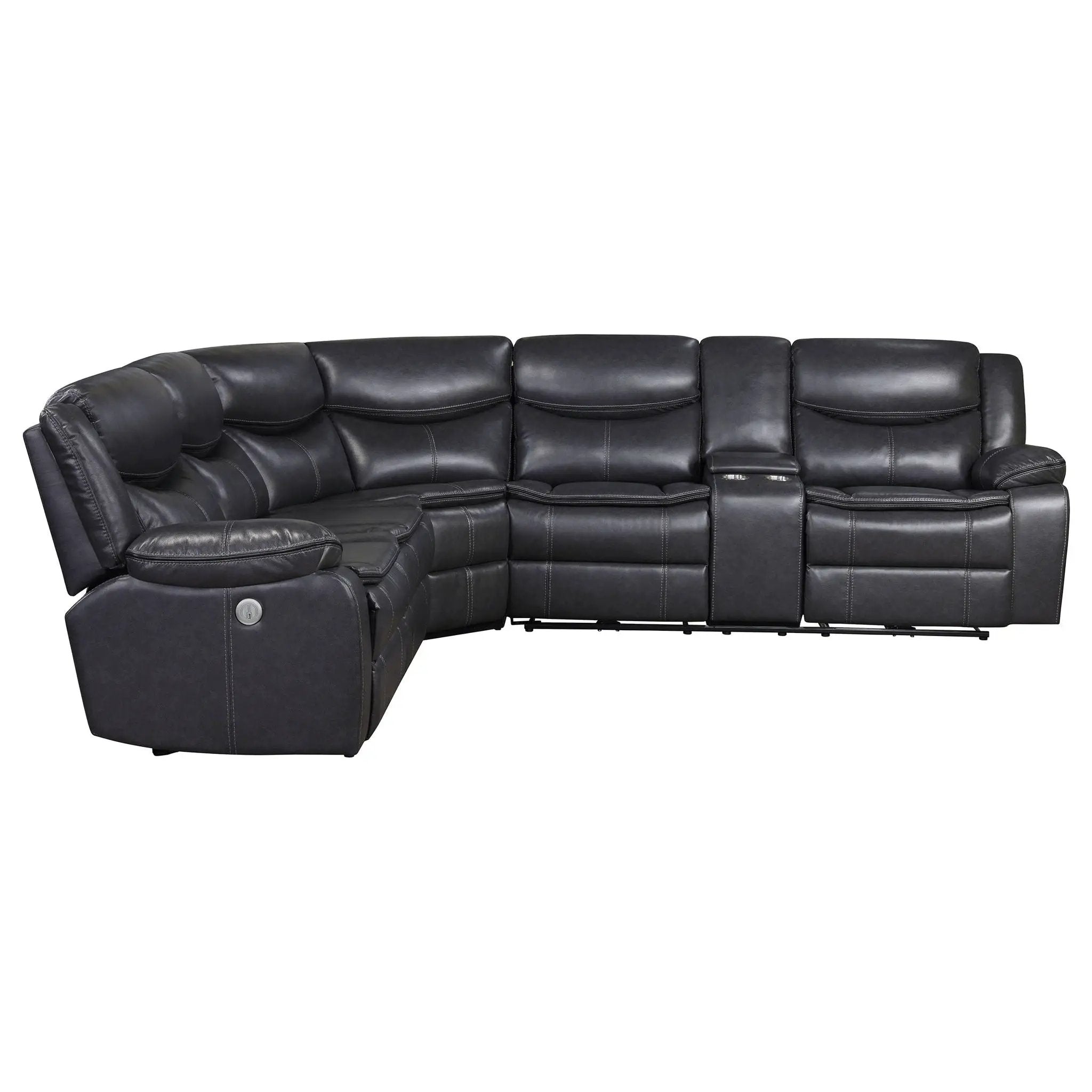 Sycamore Upholstered Power Reclining Sectional Sofa Grey by Unique Piece Furniture