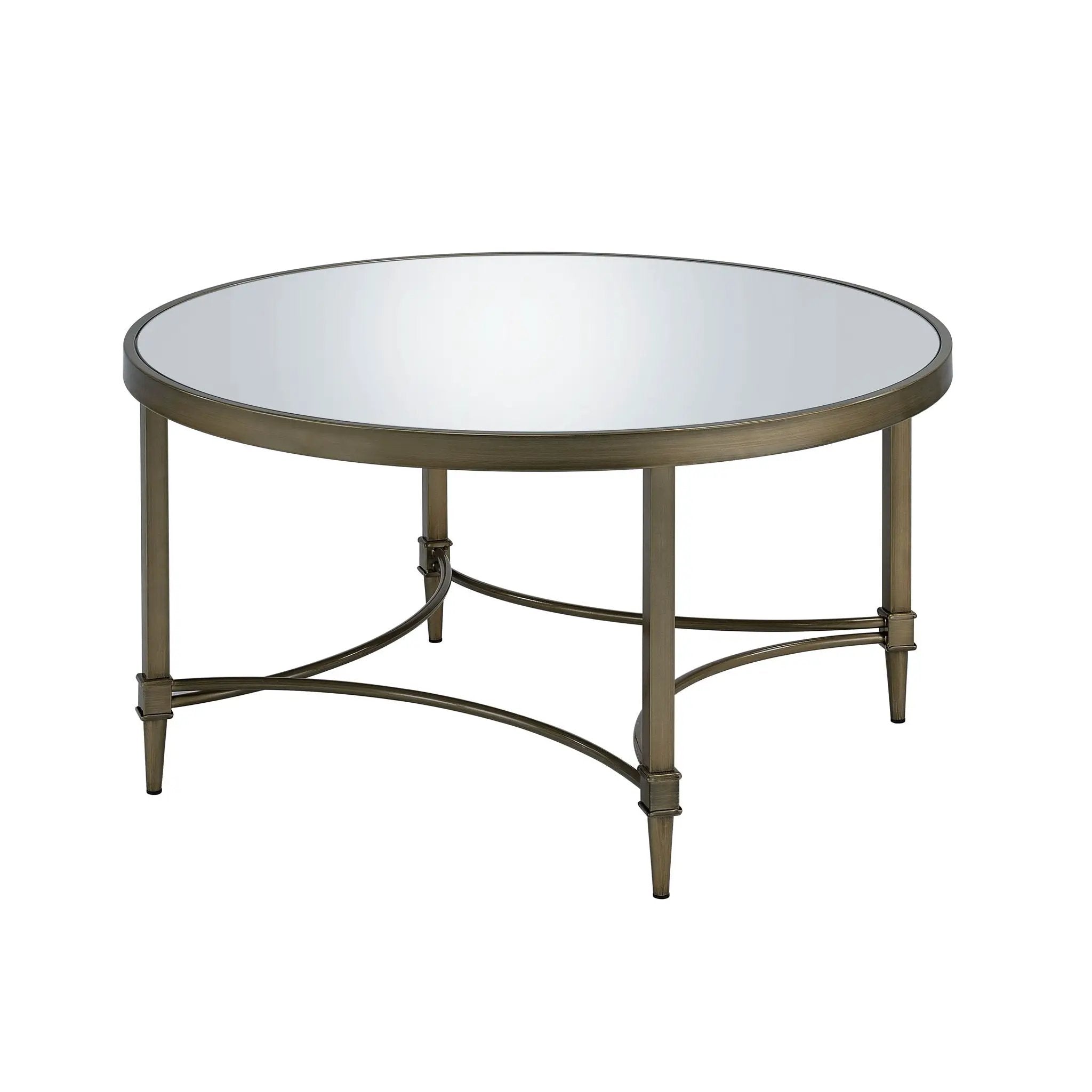 Aditya - Mirrored Antique Brass Coffee Table - Antique Brass by Unique Piece Furniture
