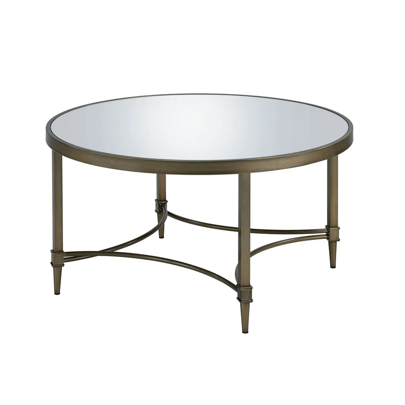 Aditya - Mirrored Antique Brass Coffee Table - Antique Brass by HouseOfZazla