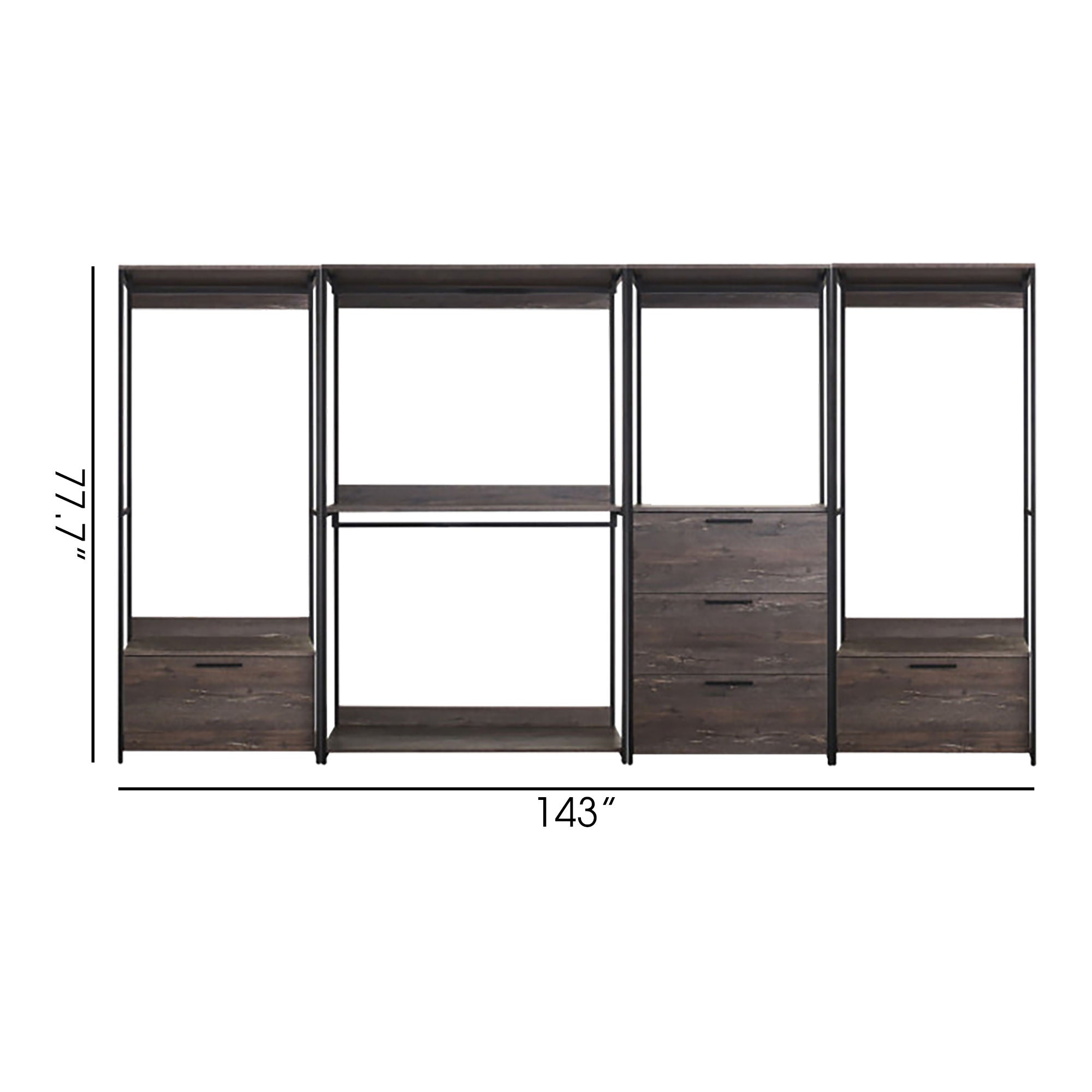 Monica - Modular Design Walk-In Closet System - Rustic by HouseOfZazla