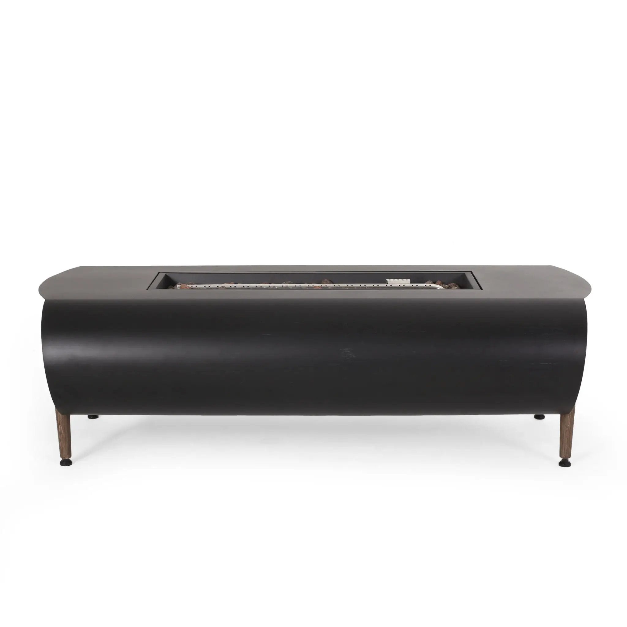 Vernon Rectangle Fire Pit 50,000 BTU - Dark Gray by HouseOfZazla