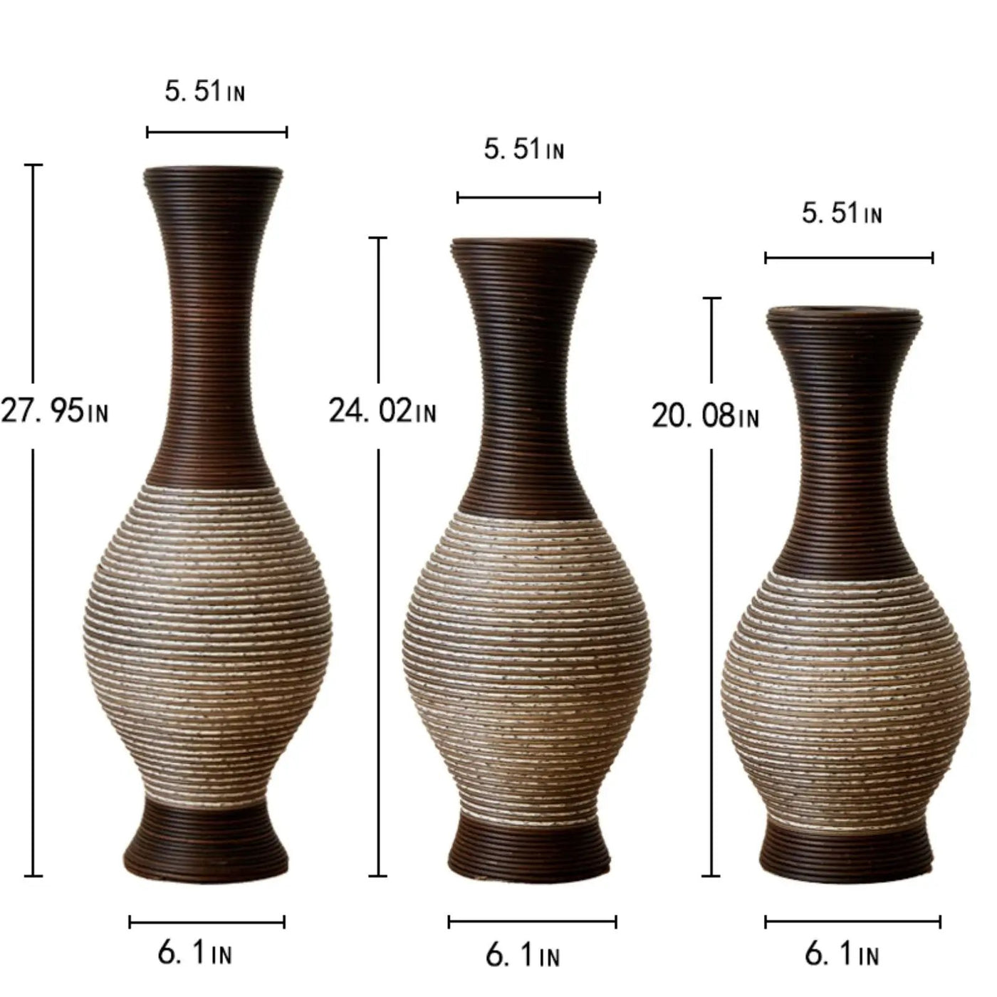 Tall Designer Floor Vase With Elegant 2 Tone by Unique Piece Furniture