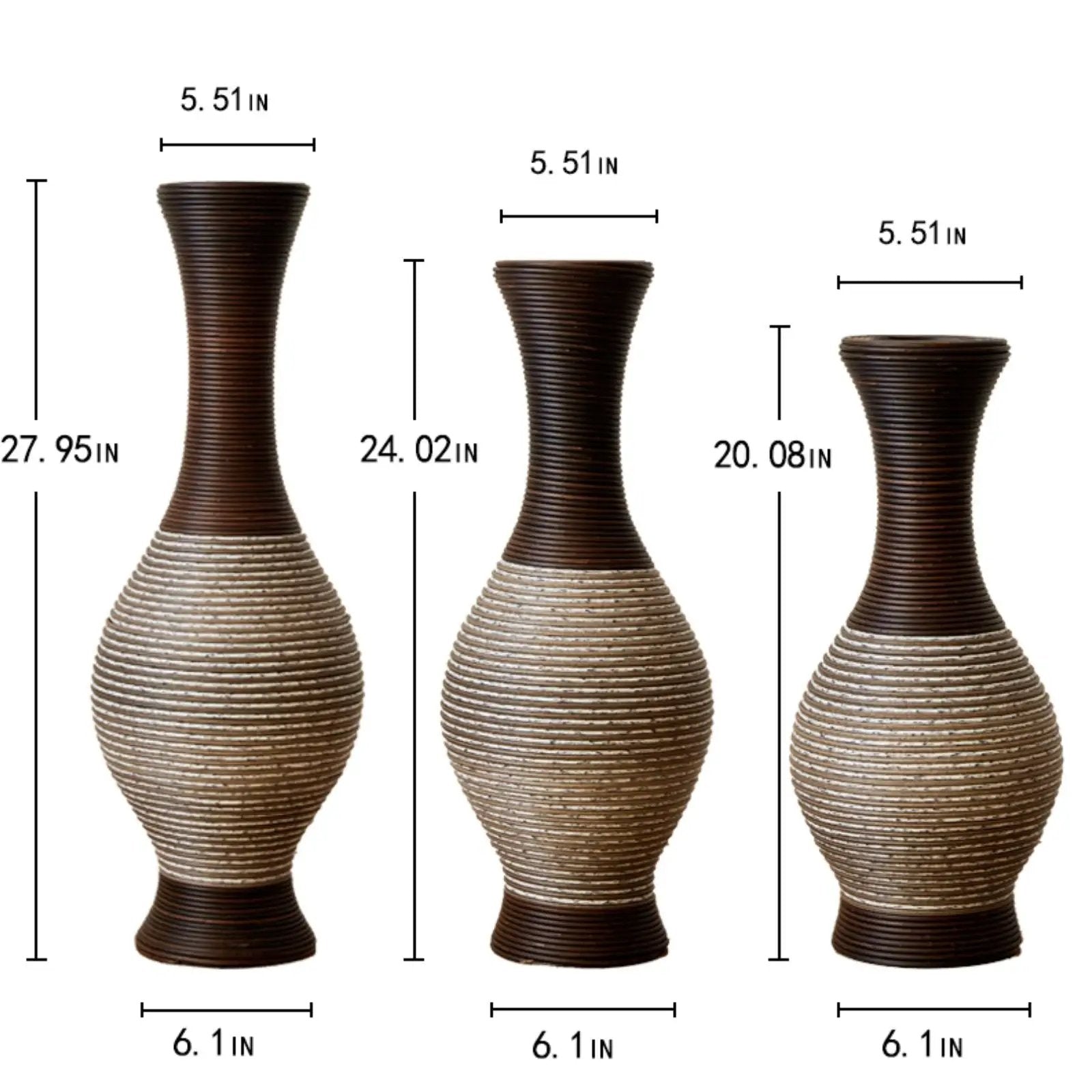 Tall Designer Floor Vase With Elegant 2 Tone by HouseOfZazla