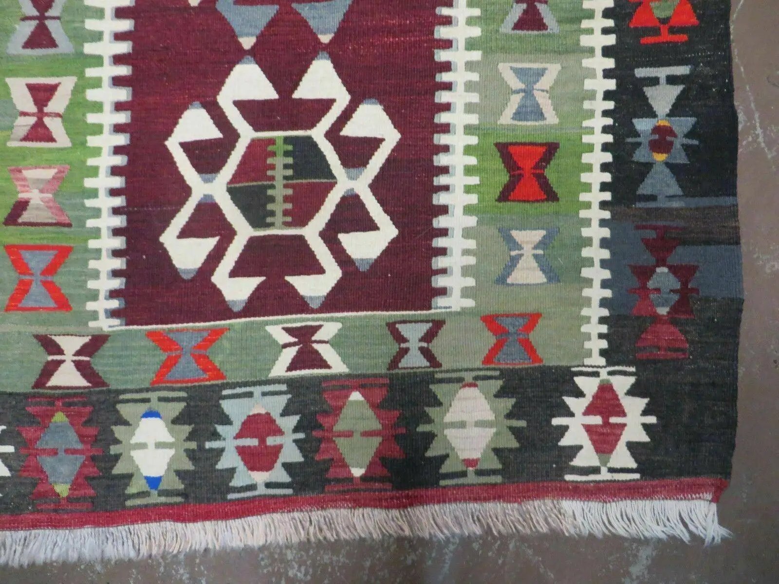3' 8" X 5' Vintage Turkish Kilim Handmade Flat Weave Wool Rug Veg Dyes by Jewel Rugs