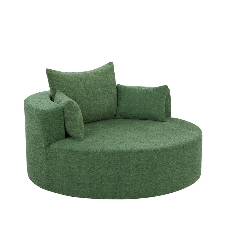 360° Swivel Accent Barrel Chair With 3 Removable Pillows For Living Room by HouseOfZazla
