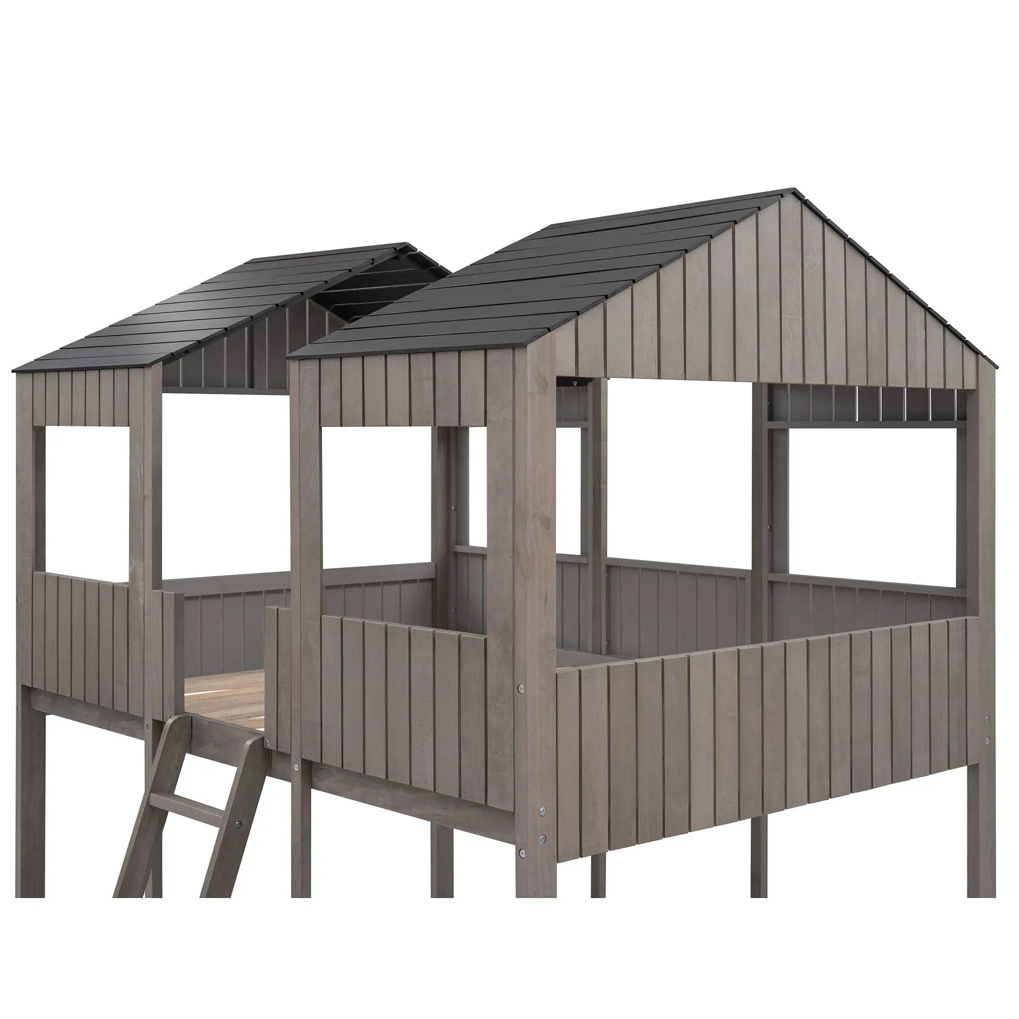 Bunk Bed With Roof, Window, Guardrail, Ladder by HouseOfZazla