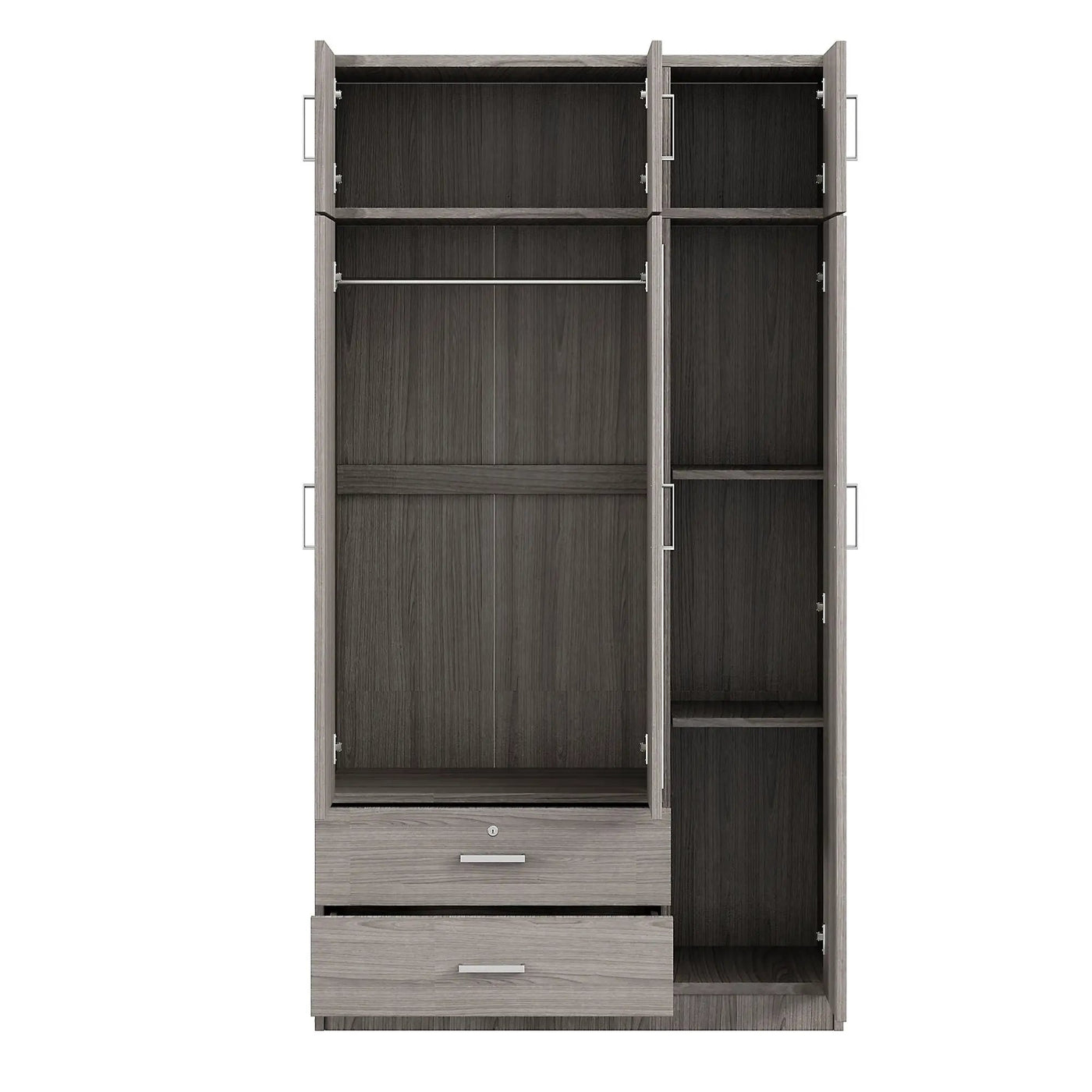 Modern 3 Door Mirror Wardrobe With 2 Drawers And Top Cabinet by Unique Piece Furniture