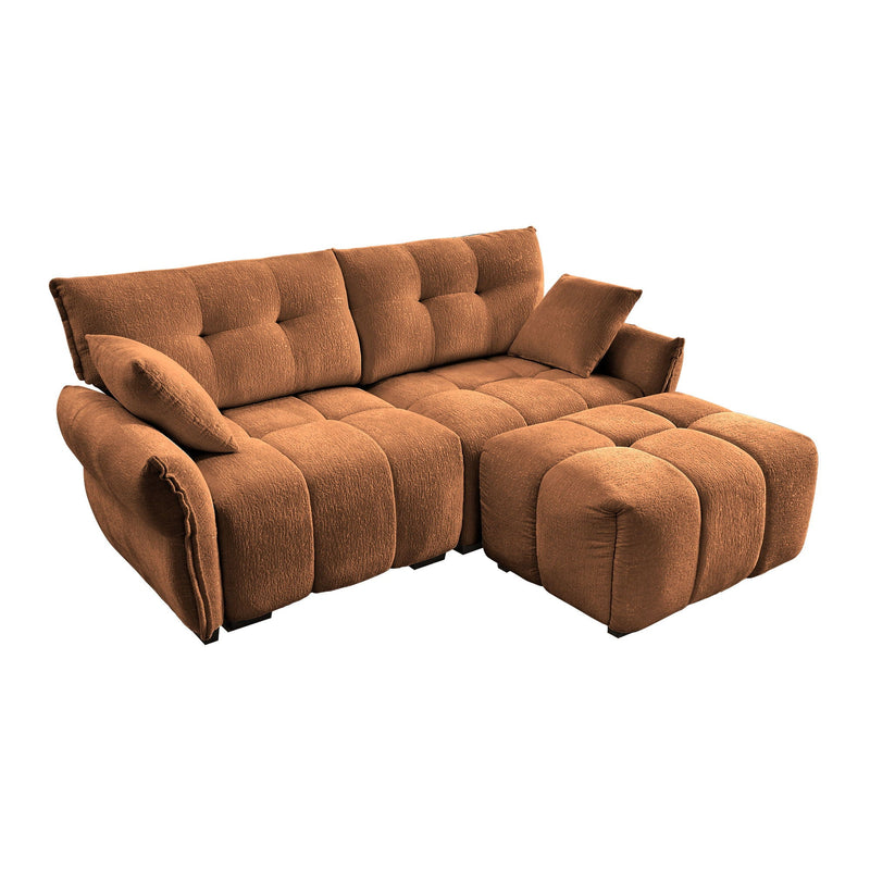 Sofa Set With Ottoman And Pillows, Textured, High Resilience Cushions by HouseOfZazla