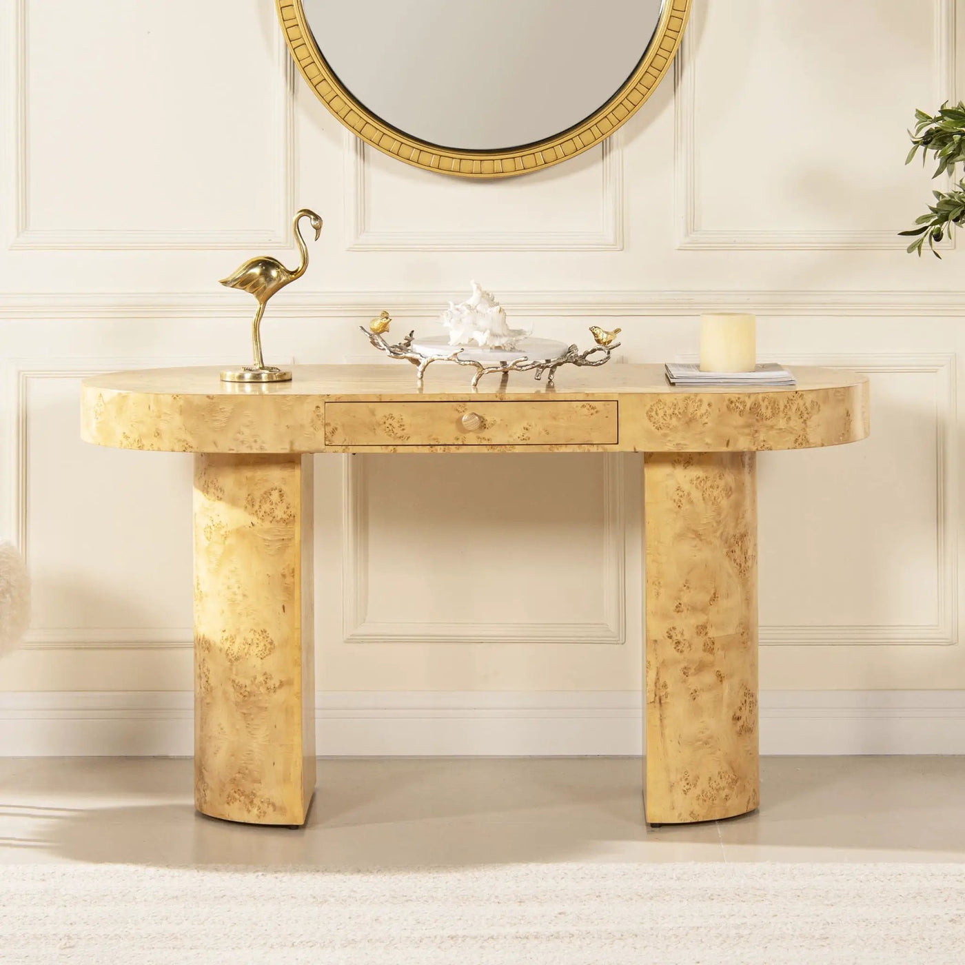 Jesse - Single Drawer Oval Computer Desk by Unique Piece Furniture