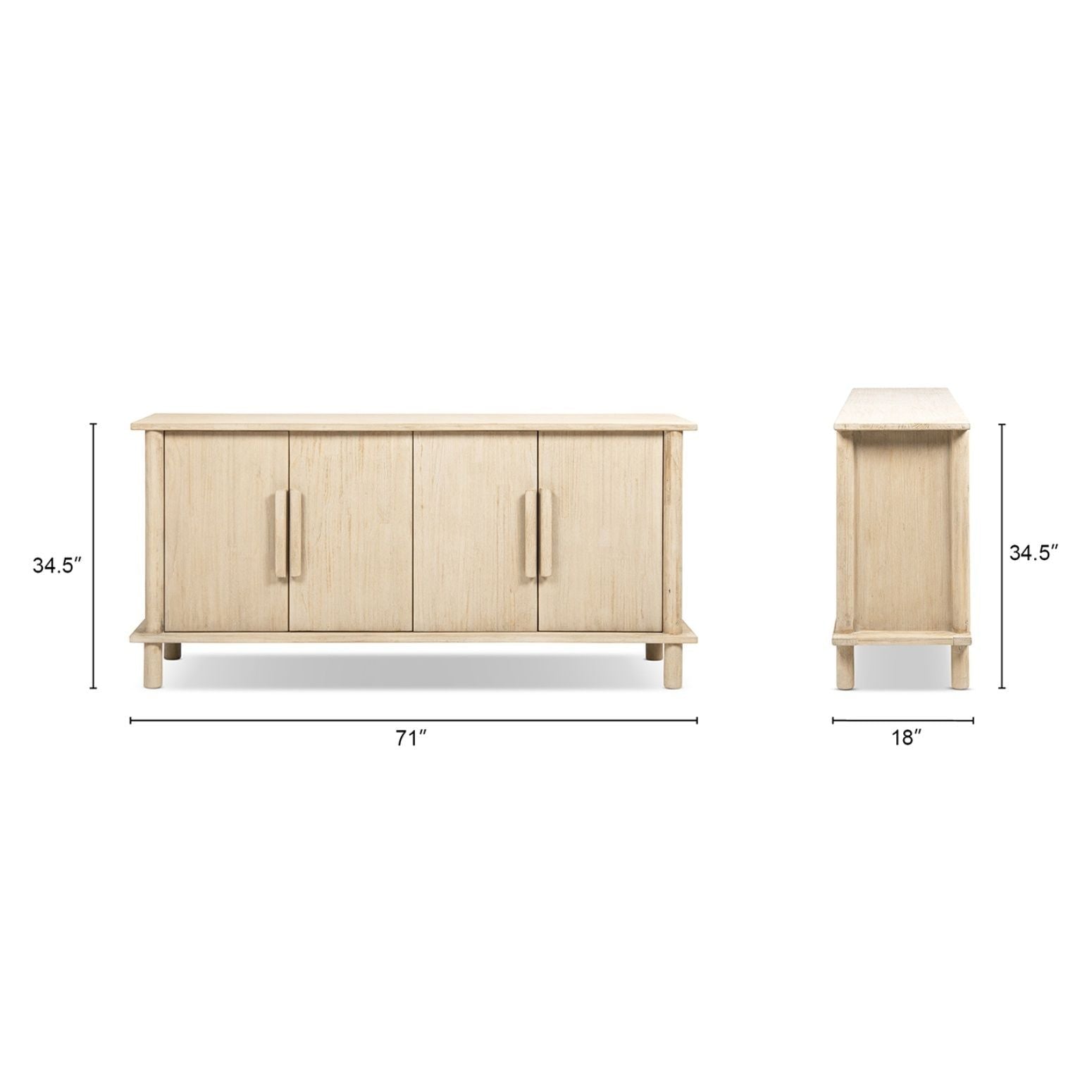 Milo - 4 Door Sideboard - Natural by HouseOfZazla