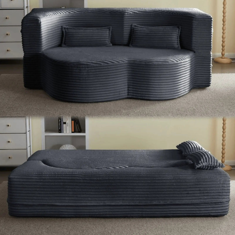 Floor Convertible Sleeper Sofa Bed With 2 Pillows by HouseOfZazla