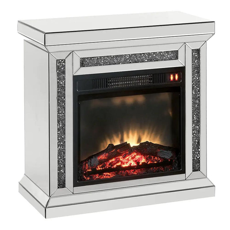 Noralie - 29" Fireplace - Mirrored & Faux Diamonds by Unique Piece Furniture