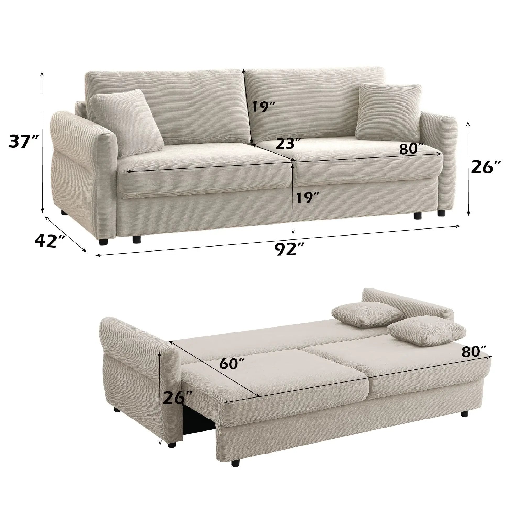 Haran - Pull Out Sleeper Sofa With Storage by Unique Piece Furniture
