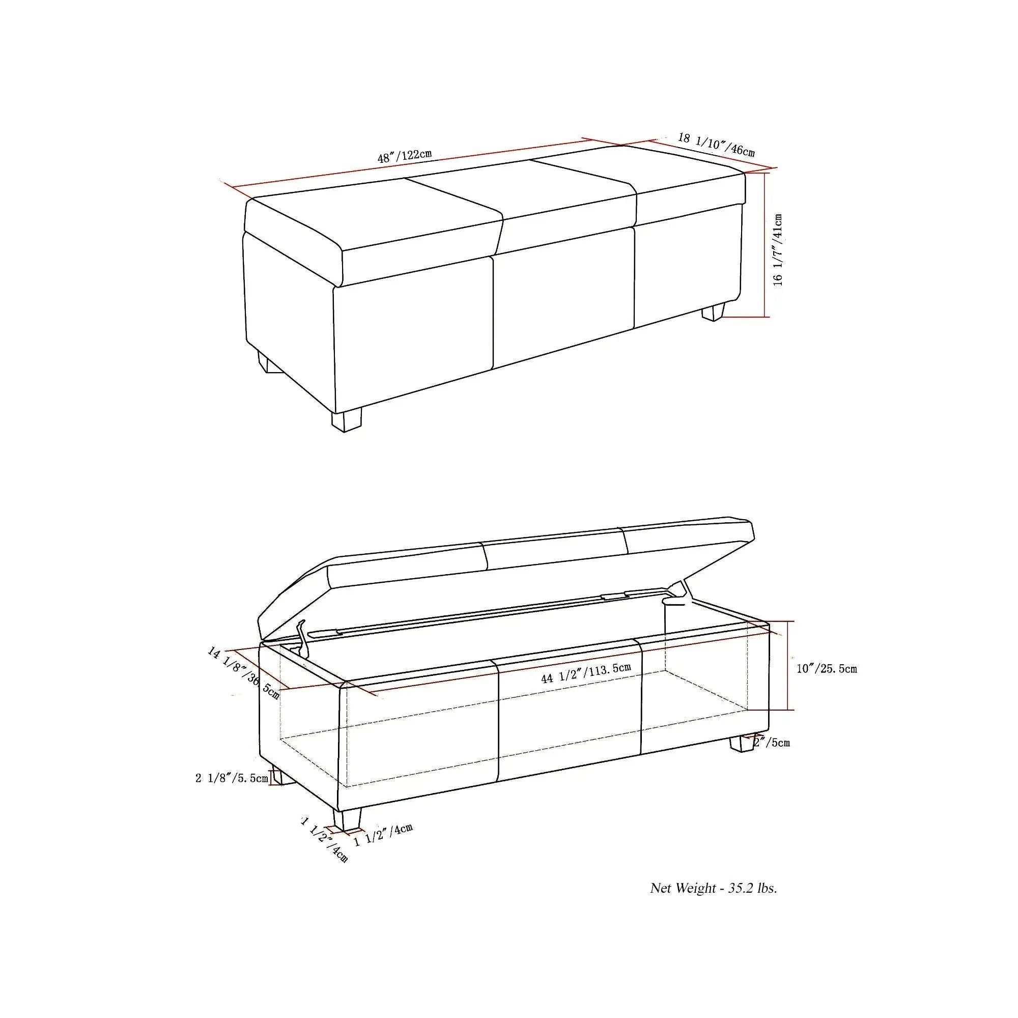 Avalon - Multifunctional Storage Ottoman Bench by HouseOfZazla