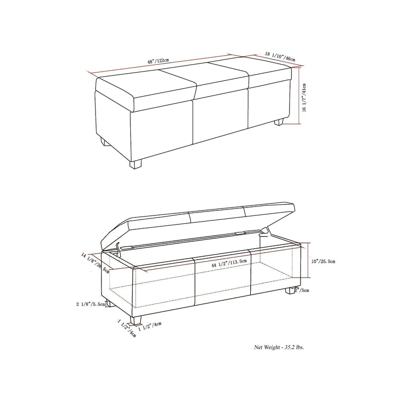 Avalon - Multifunctional Storage Ottoman Bench by HouseOfZazla