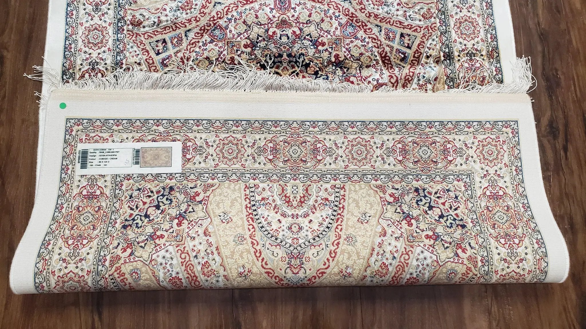 Persian Design Silk Accent Rug, Dome Medallion, Allover Pattern Oriental Carpet, Small Silk Rug, Cream, Ivory, Bamboo Silk, 2' 8" x 4' 1" by Jewel Rugs