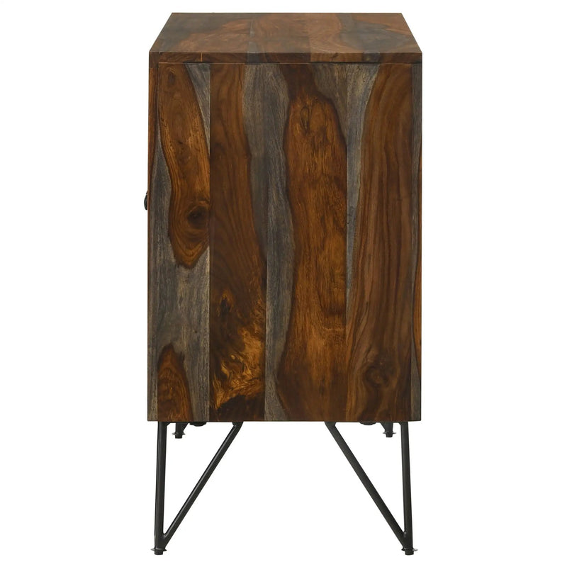 Macon 2-door Sheesham Wood Storage Accent Cabinet Grey by Unique Piece Furniture