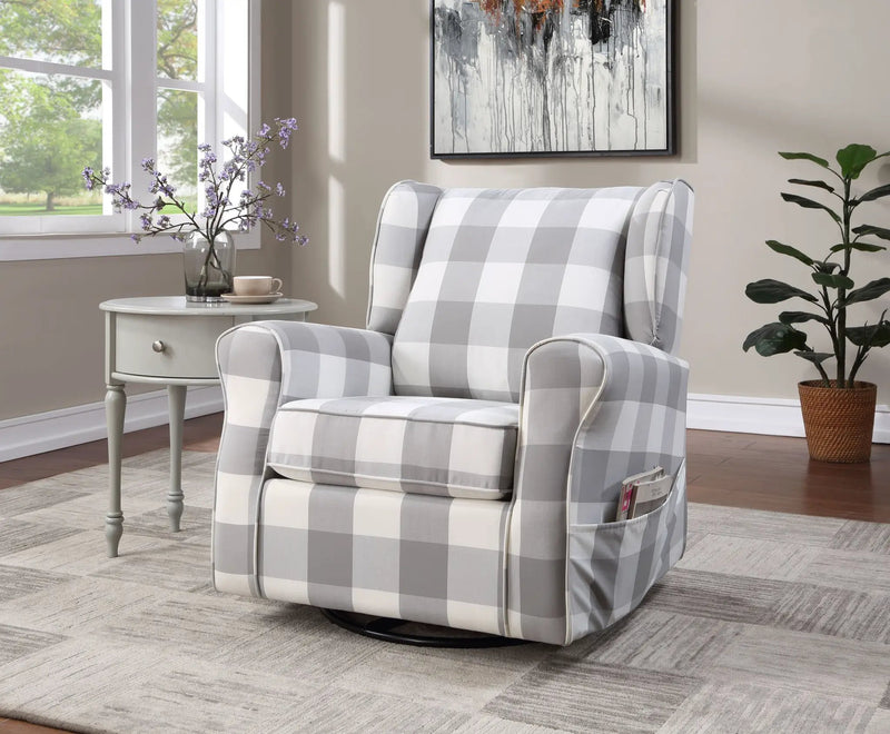 Patli - Glider Chair With Swivel - Gray / White by Unique Piece Furniture