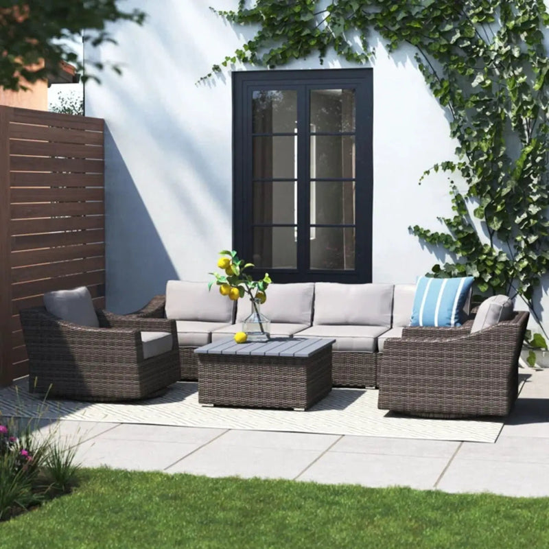 Stylish Sofa Seating Group With Cushions Perfect For Outdoor Gatherings by HouseOfZazla