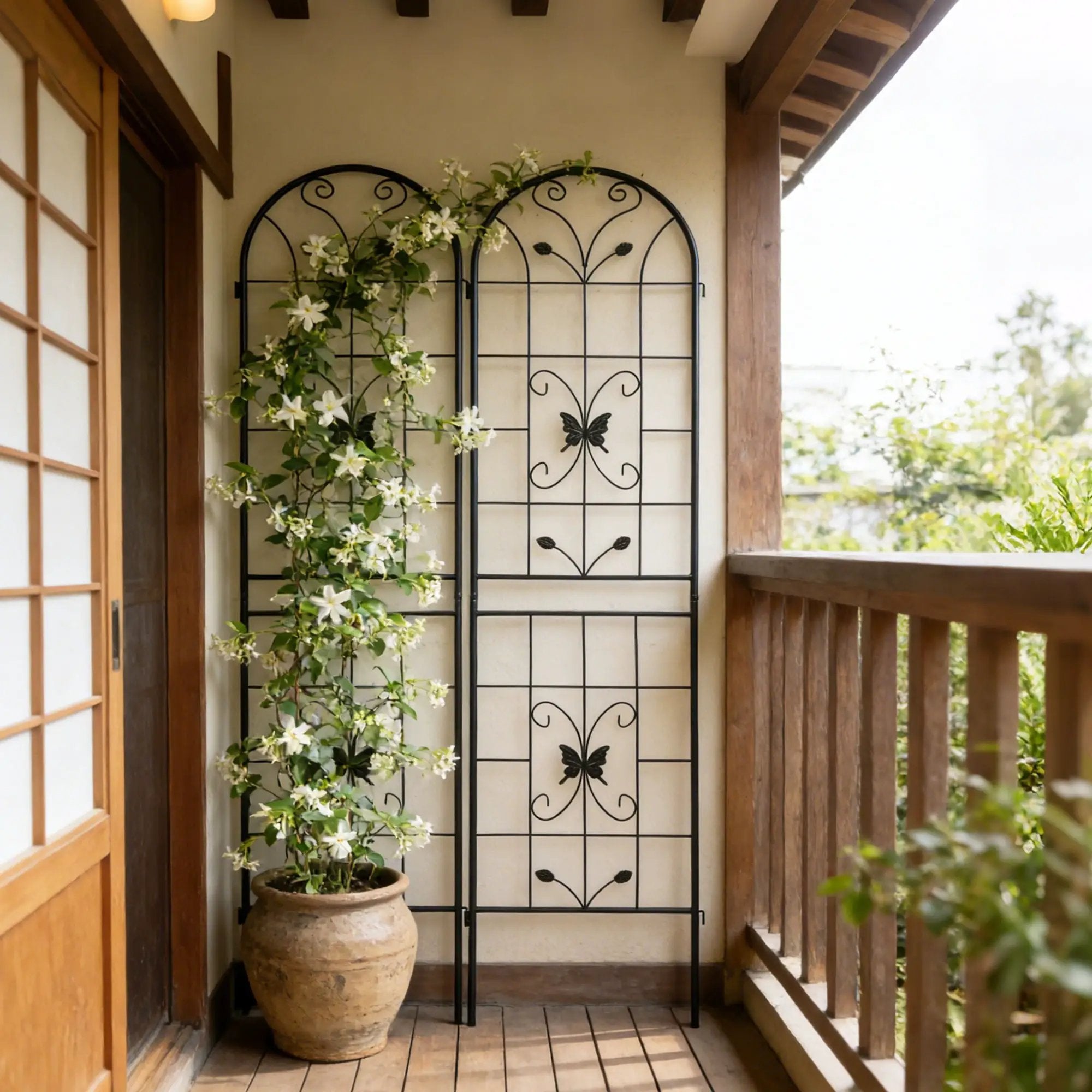 Garden Metal Trellis Rustproof Trellis For Climbing Plants Outdoor Flower Support by HouseOfZazla