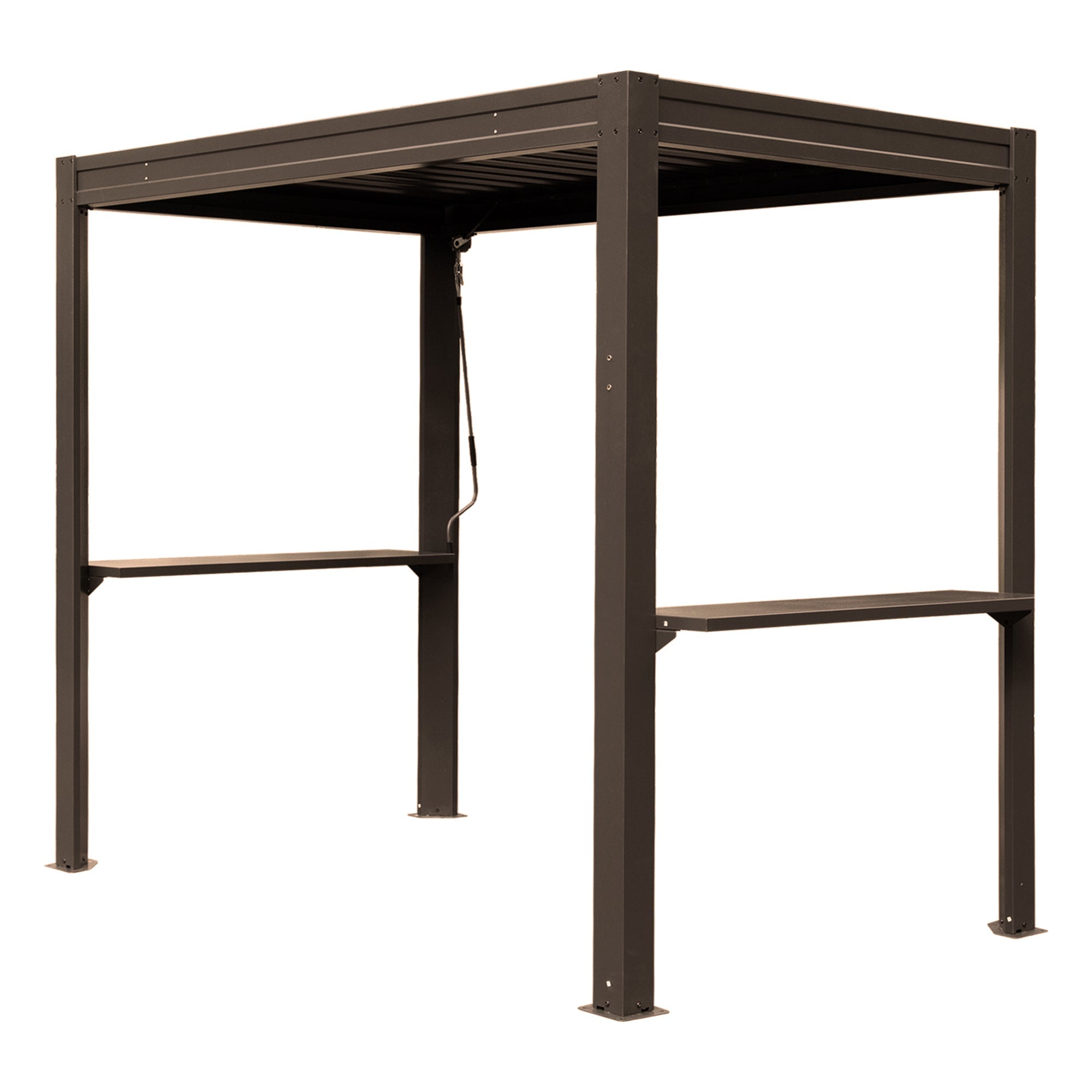 8x5 Ft Grill Louvered Pergola with Adjustable Roof and Built-in Gutter by HouseOfZazla