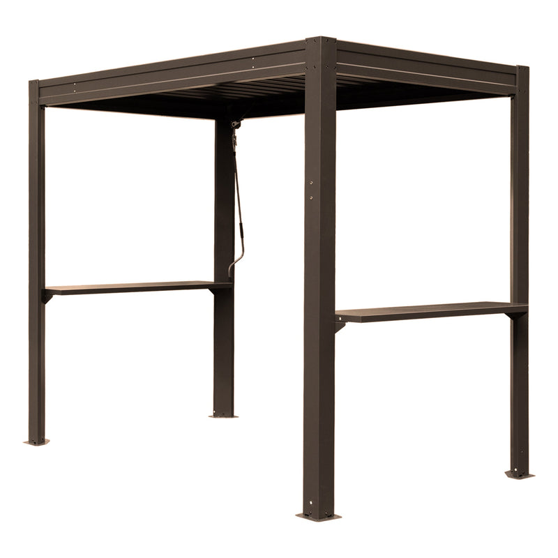 8x5 Ft Grill Louvered Pergola with Adjustable Roof and Built-in Gutter by HouseOfZazla