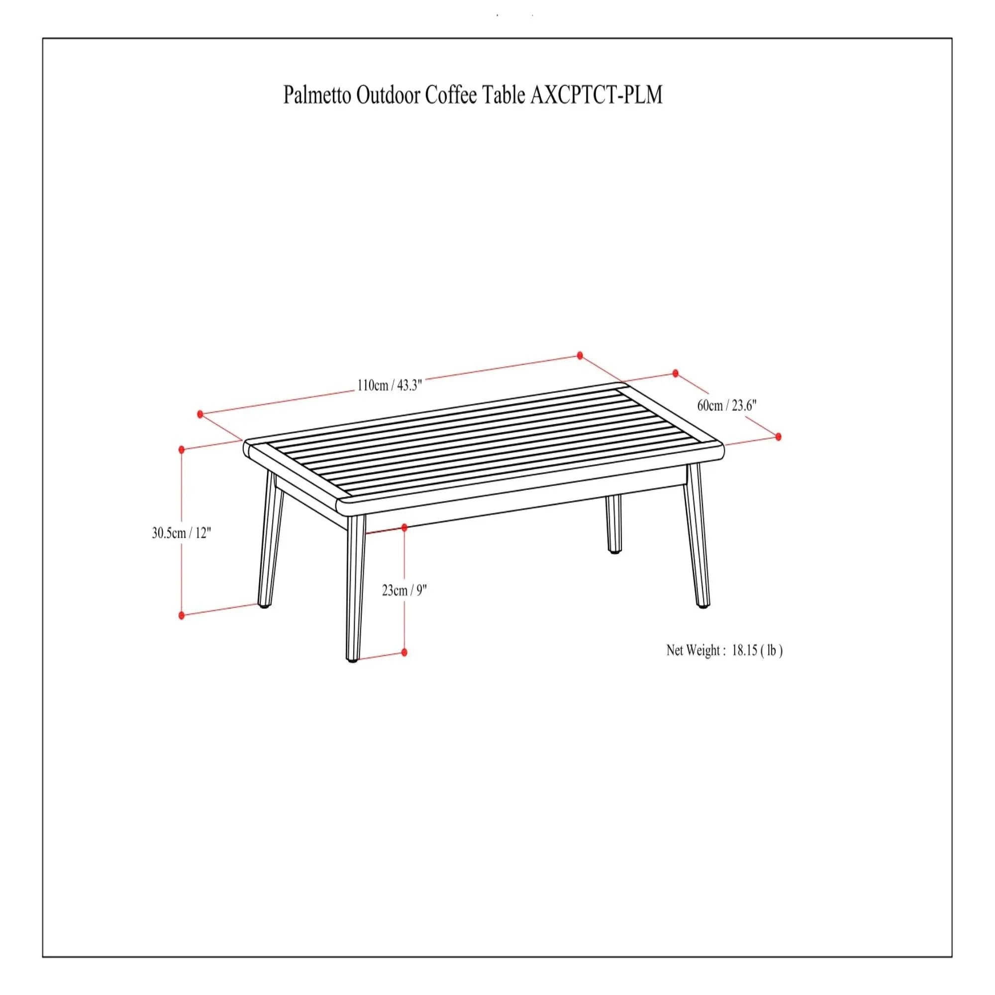 Palmetto - Outdoor Coffee Table - Light Teak by Unique Piece Furniture