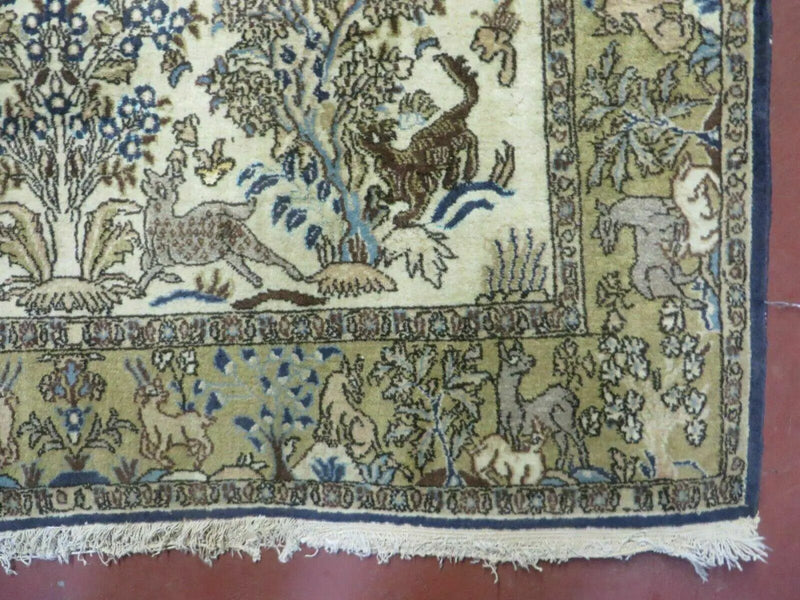 4' X 6 Handmade India Oriental Fine Pictorial Tree Of Life Wool Silk Rug Wow by Jewel Rugs