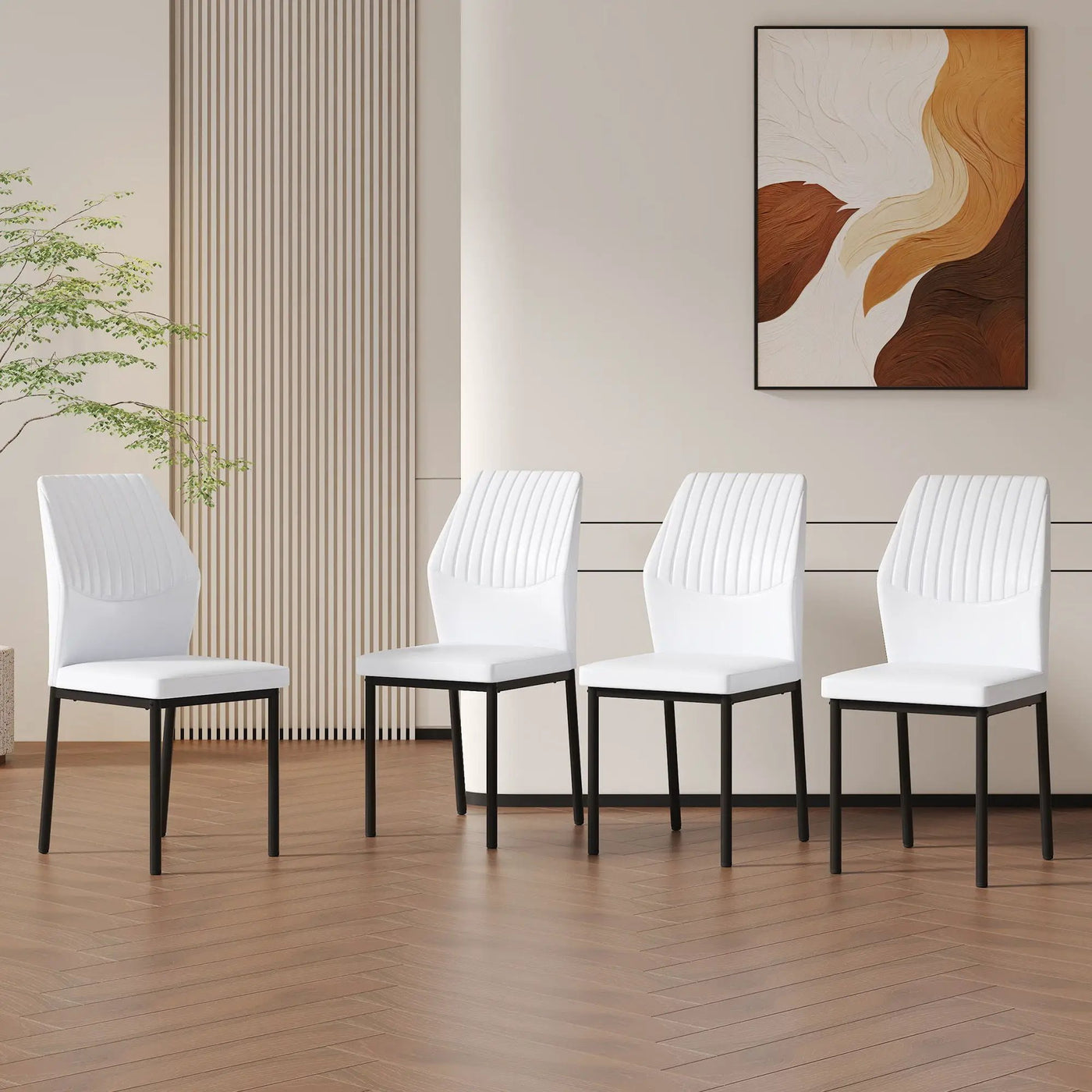 Ergonomic Simple Chair With Metal Leg by Unique Piece Furniture