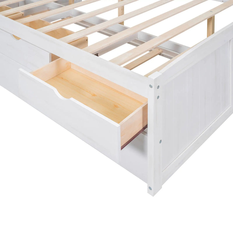 Captain Bed With Built In Bookshelves, 3 Storage Drawers, And Trundle by HouseOfZazla