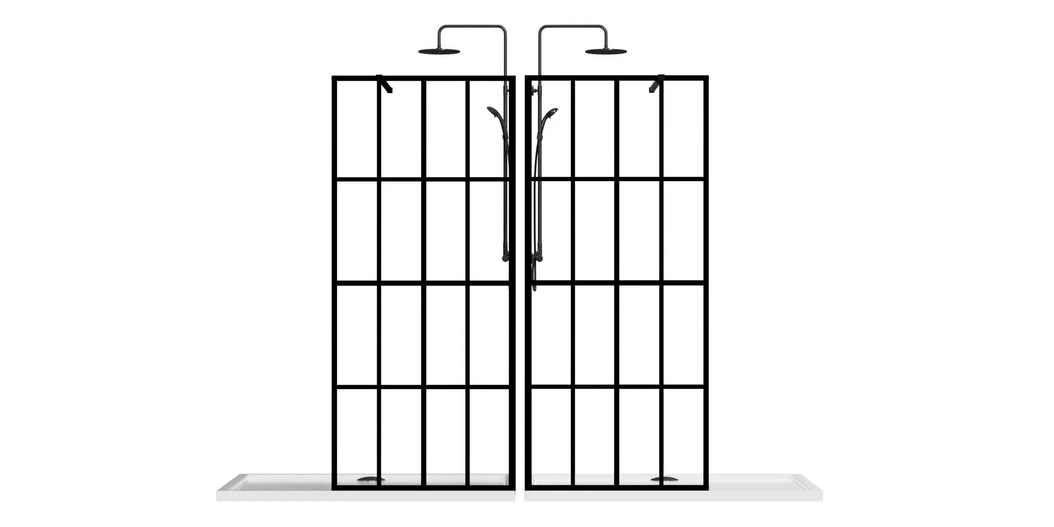 Shower Screen Walk In Wet Room - Black by HouseOfZazla