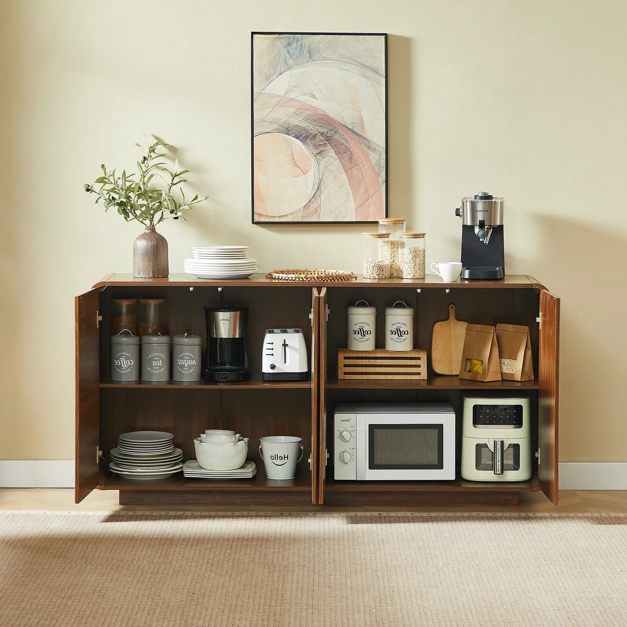 64" Buffet Sideboard Cabinet with Storage by HouseOfZazla