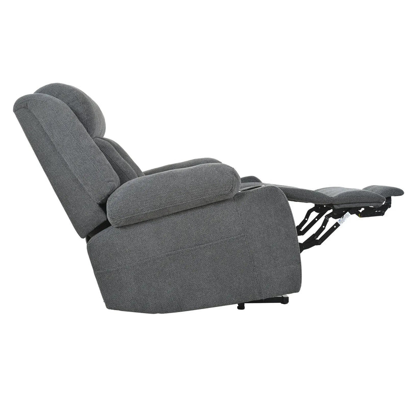 Power Lift Recliner Chair With Extended Footrest, Remote Control, Cup Holders, And Side Pockets by HouseOfZazla