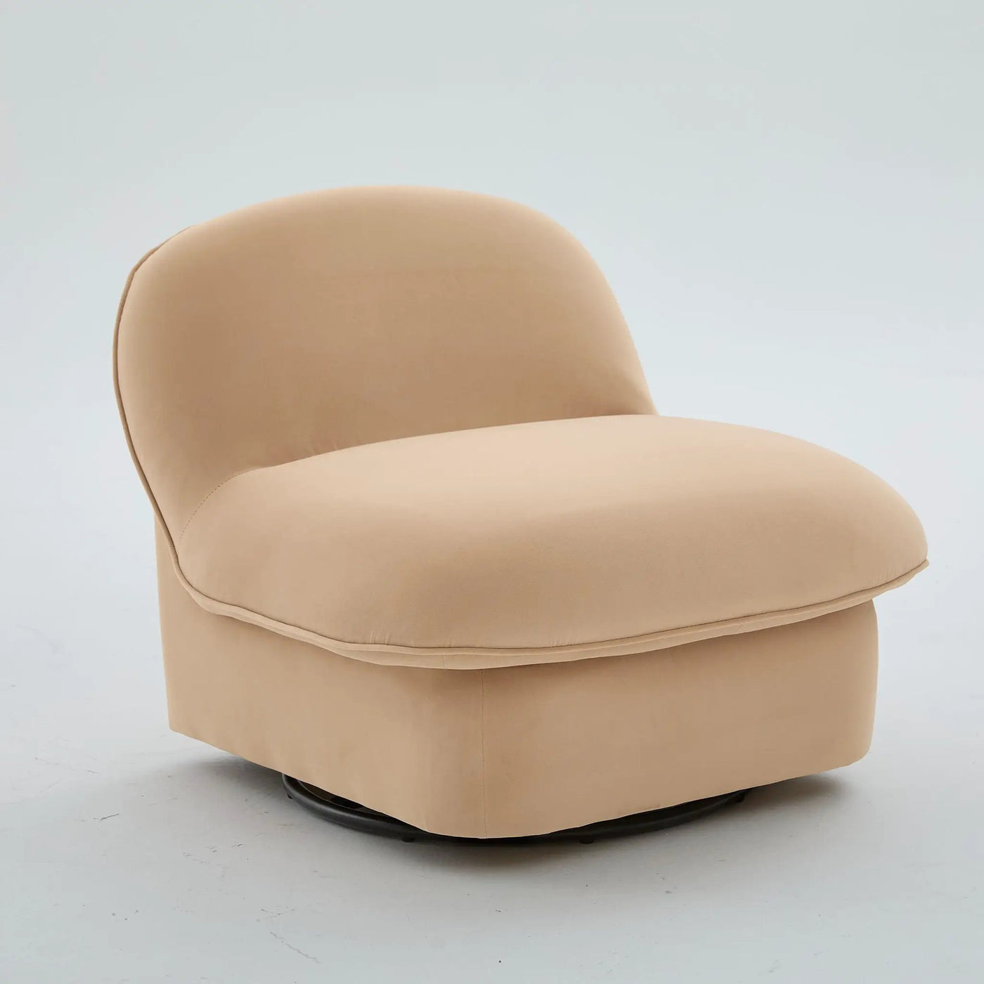 Pumpkin Shaped Swivel Accent Chair, 360 Degree Rotation For Living Room by Unique Piece Furniture