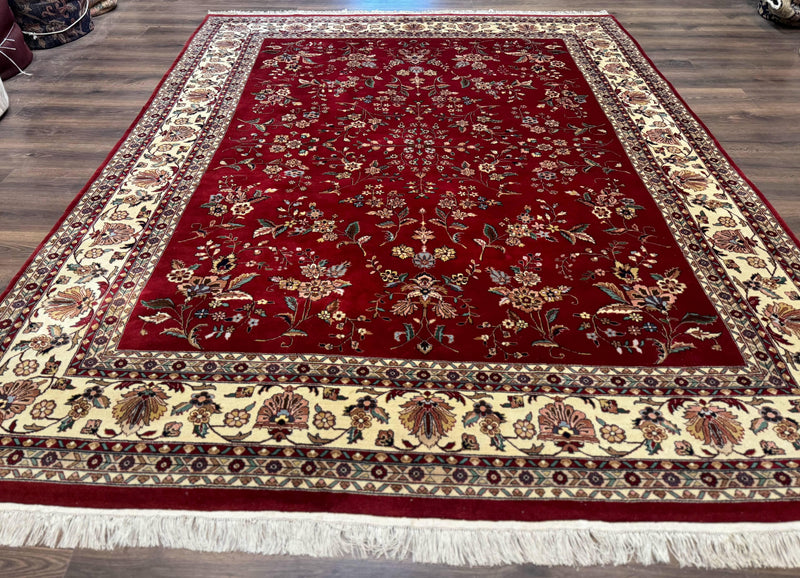 Indo Persian Rug 8x10, Red and Cream, Floral, Pande Cameron by Jewel Rugs