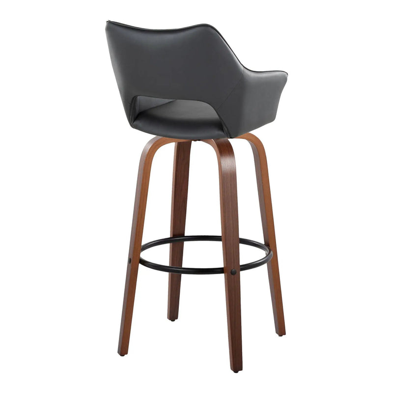 Mustang - Contemporary Fixed Height Barstool With Swivel & Round Footrest (Set of 2) by Unique Piece Furniture