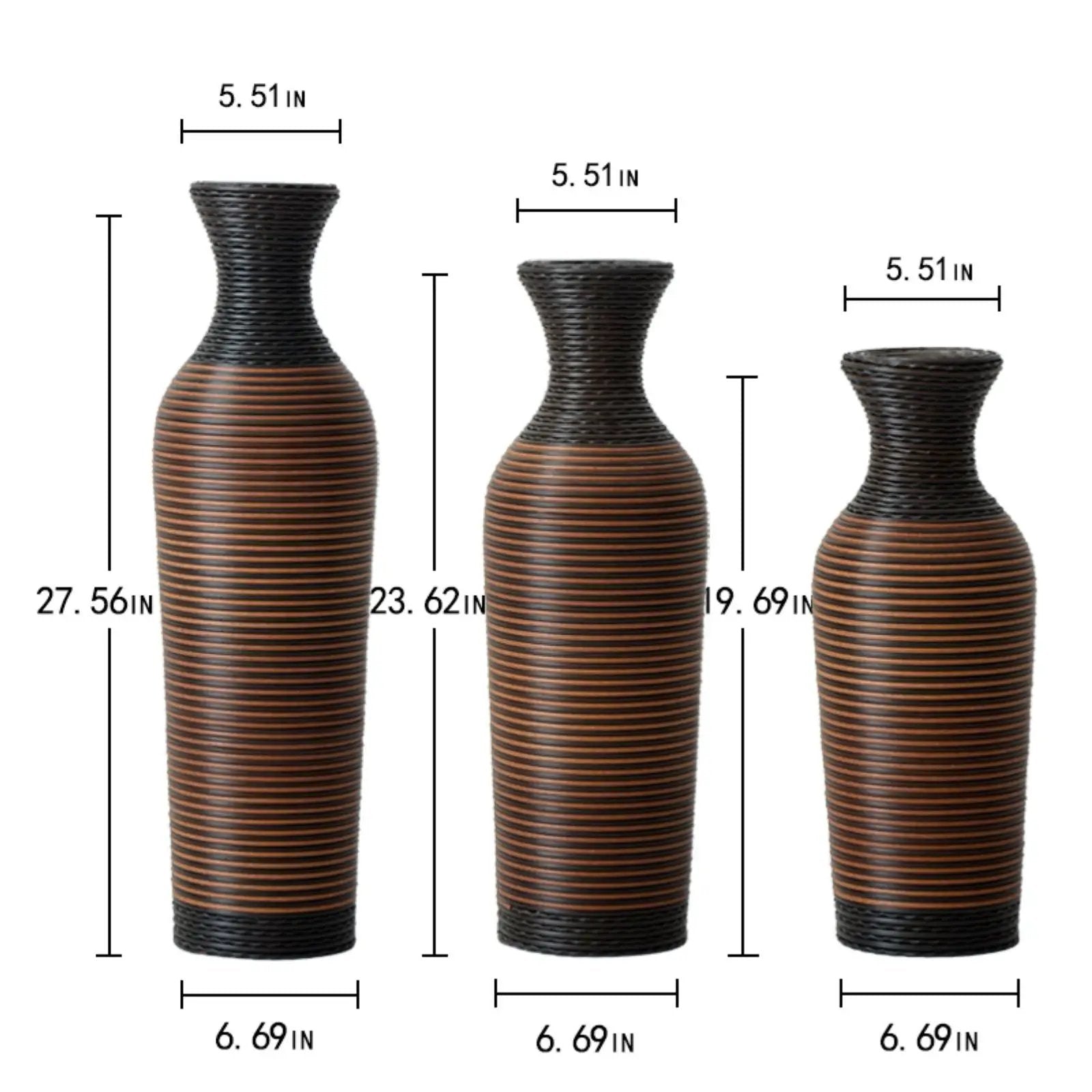 Classic And Neat Floor Vase, High Independent Flower Stand (Set of 3) by Unique Piece Furniture