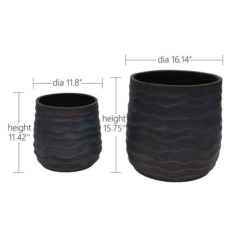 Large Round Planters Set of 2 by HouseOfZazla
