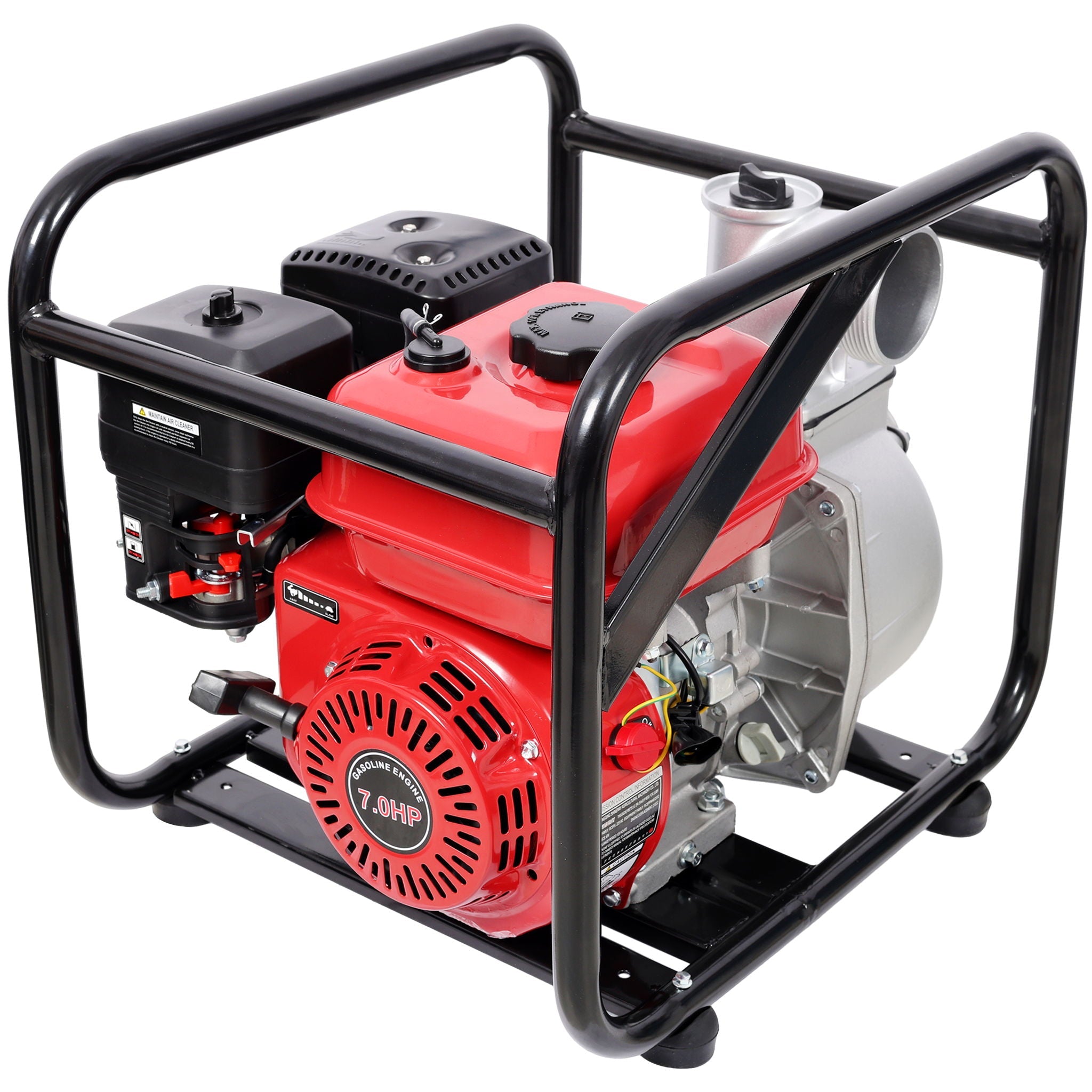 Gasoline Powered Water Pump 3" Inlet & Outlet, 264Gpm Flow, 7Hp Engine - Black / Red by HouseOfZazla