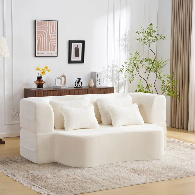 Modern Floor Sofa With 4 Pillows by HouseOfZazla