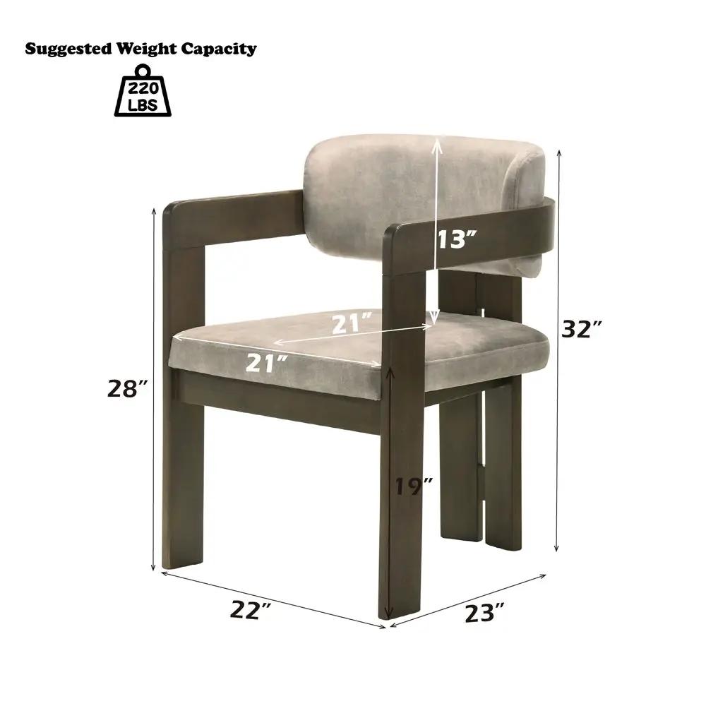 Destin - Side Chair - Light Gray Fabric & Walnut by Unique Piece Furniture
