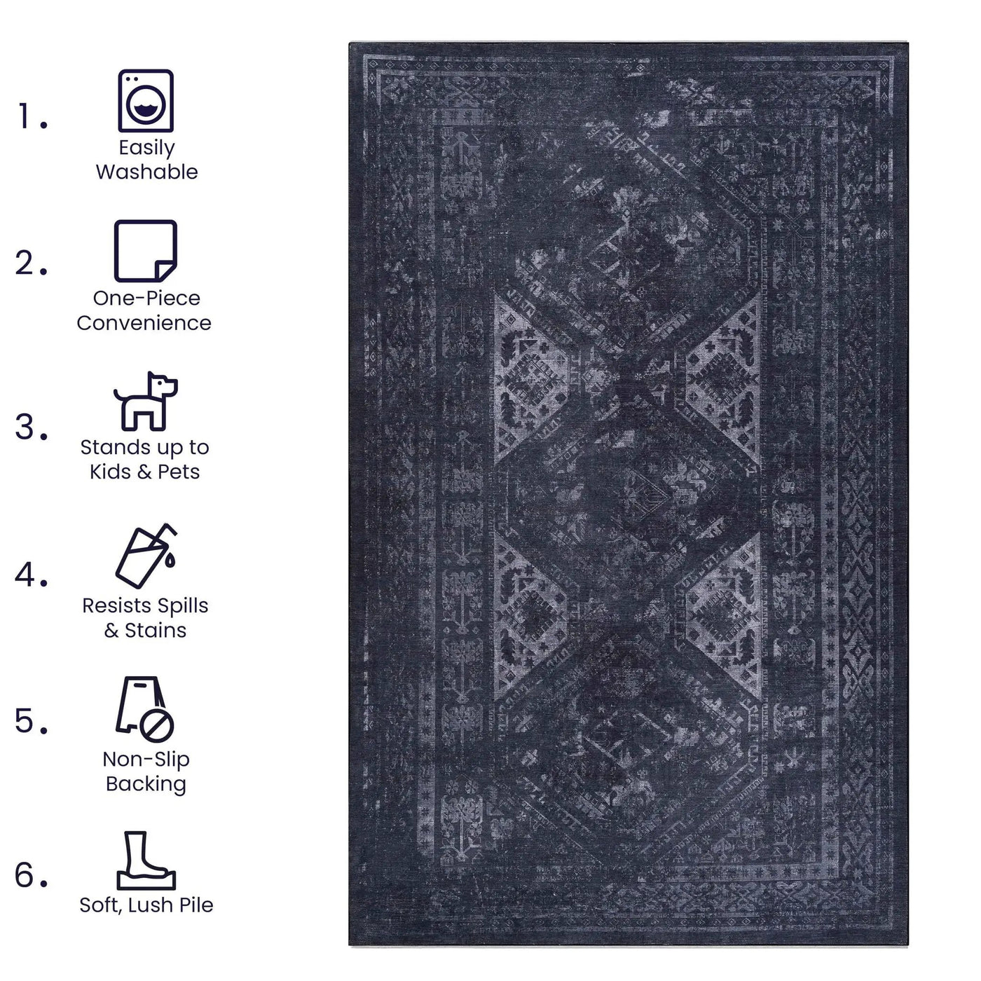 Maval - Washable Runner Rug by HouseOfZazla