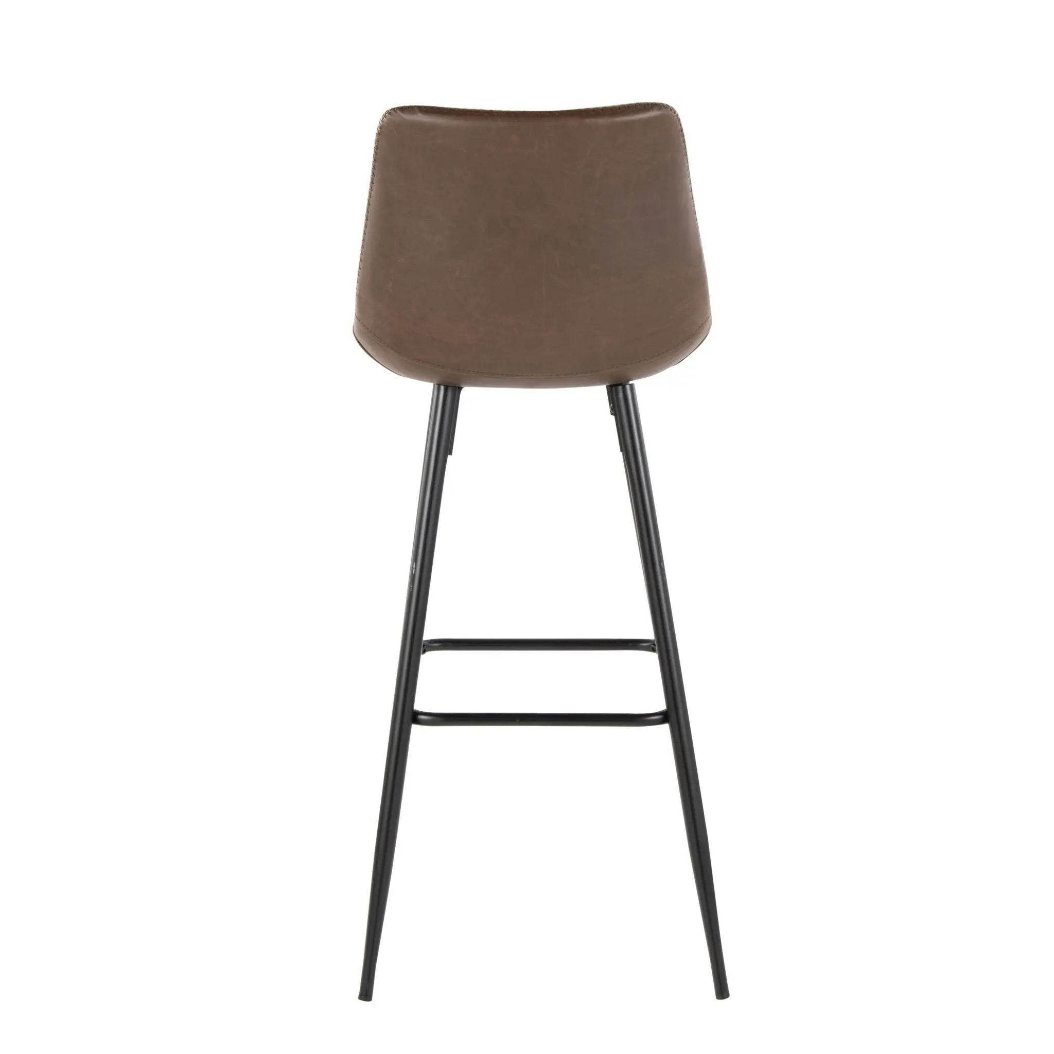 Durango - Industrial / Urban Fixed Height Barstool Square Footrest (Set of 2) - Black / Espresso by Unique Piece Furniture