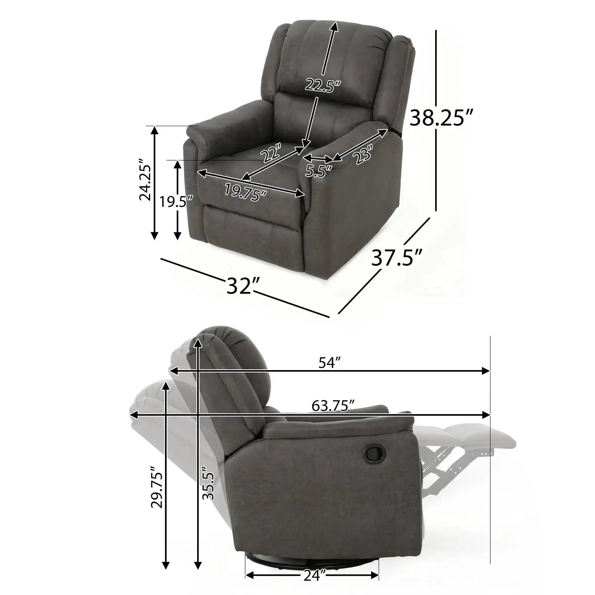 Contemporary Glider Recliner With Swivel Function by HouseOfZazla