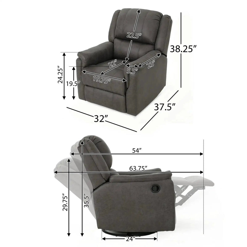 Contemporary Glider Recliner With Swivel Function by HouseOfZazla