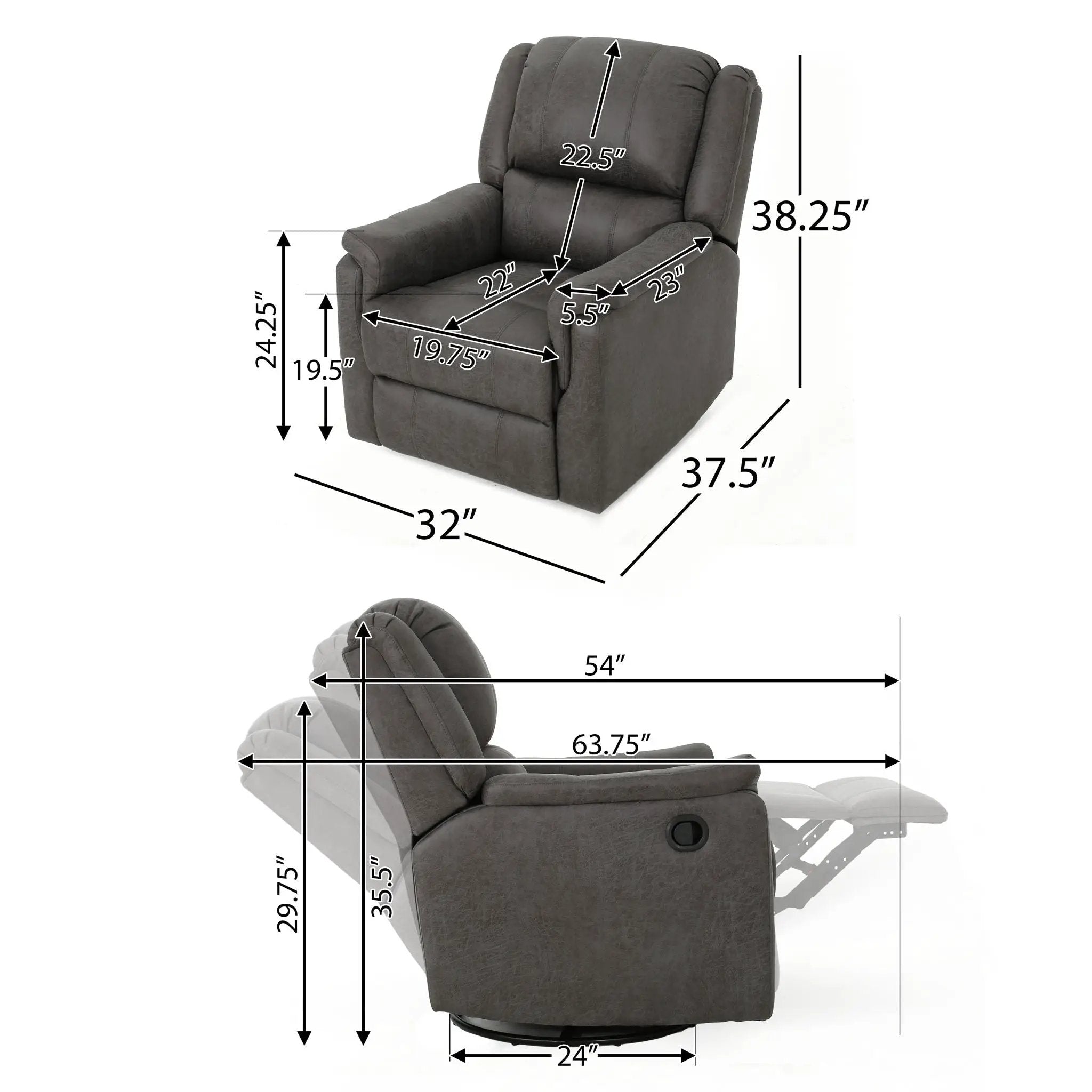 Contemporary Glider Recliner With Swivel Function by Unique Piece Furniture
