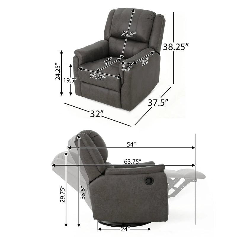 Contemporary Glider Recliner With Swivel Function by Unique Piece Furniture