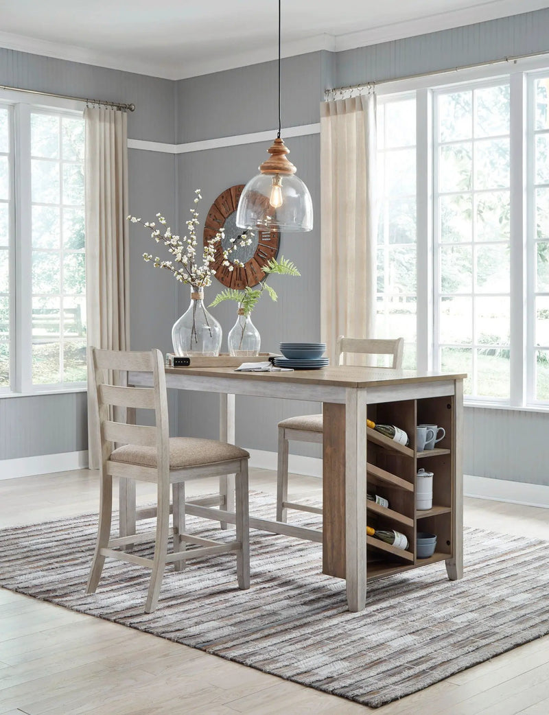 Skempton - Rectangular Counter Table With Storage - White by Unique Piece Furniture